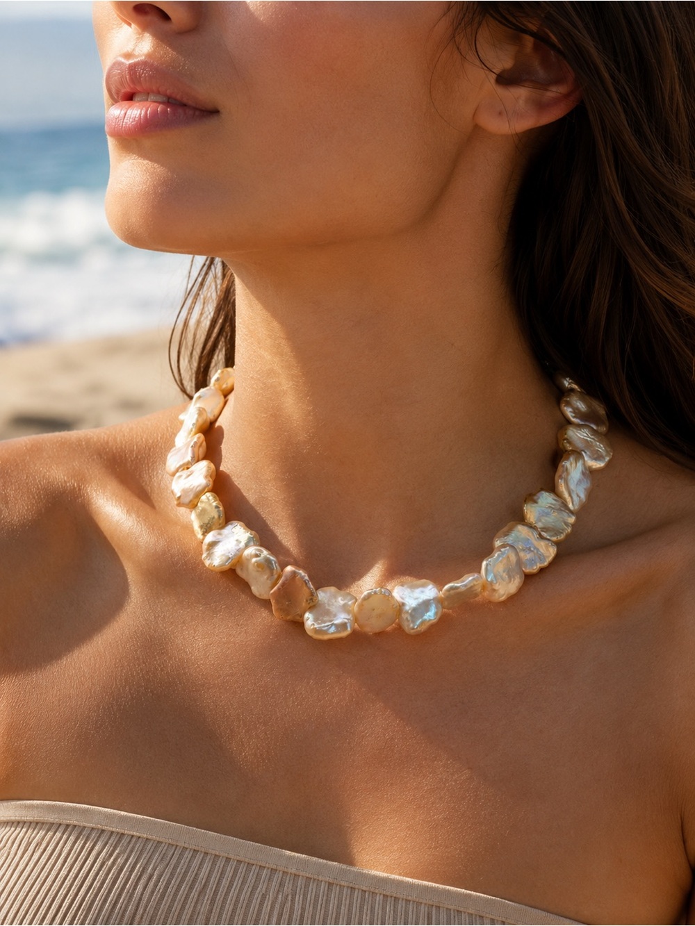 Keshi-Style Petal Pearl Jewelry - Made to Order - Picture 1 of 5